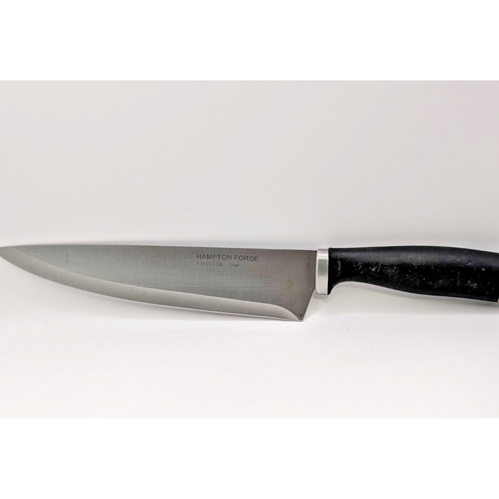 Hampton Forge Epicure–8" Chef's Knife Black Handle With Silver Superior Steel
